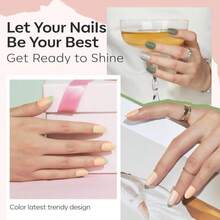 Modelones Nail Polish Set 6 Colors Green Blue Nude Glitter Nail Polish Kit Quick Dry Finger Mini Bulk Manicure DIY Nail Art Salon Home Gifts For Women Girls - ColorA - 查看 4