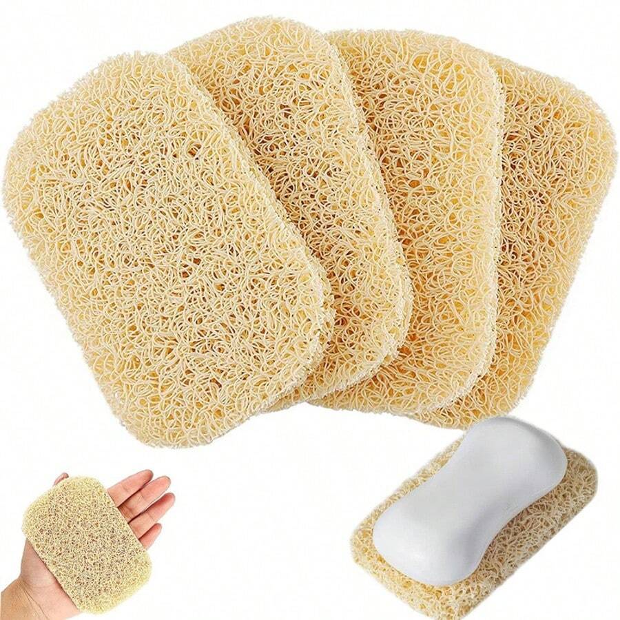 5/10pcs Anti-Slip Soap Dish, Self-Draining Design, Rectangular Bathroom Kitchen Soap Holder, Durable Non-Slip Surface, Suitable For Shower, Sink Countertop Organization, Bathroom Soap Tray