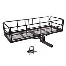 500 Lbs Heavy Duty Hitch Mount Cargo Carrier 60" X 24" X 14.4" Folding Cargo Rack Rear Luggage Basket Fits 2" Receiver For Car SUV Camping Traveling - Black - View 1