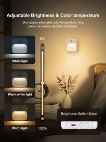 1pc Motion Sensor Smart Wall Light, Soft Glow Bedside Night Light, Wireless Adhesive Bedroom Ambient Lamp, Suitable For Dorm Bedside Lighting, Study Corner Supplementary Lighting, Night Time Sensing, Cozy Scene Decoration And Multi-Space Adaptation - Sensor Night Light - View 6
