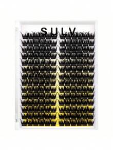 Sulv 14 Rows 168pcs Cluster Lashes D Curl 12-14-16mm Mixed/14-16-18mm Mixed/14-16-18-20mm Mixed DIY Lash Extensions For Self Application At Home - Black - View 4
