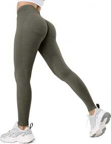 GILLYA Contour 2.0 sin costuras para levantamiento de glúteos y cintura alta para ropa deportiva, yoga, gimnasio - Verde oscuro - Ver 13