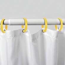 Yellow Shower Curtain Hooks - 12 Pcs Circular Plastic Shower Curtain Rings For Bathroom - O Shaped Yellow Shower Hooks Rings For Shower Curtain Rod,Yellow - Yellow - 查看 6