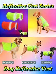 Reflective Dog Vest Breathable Dog Visibility Vest Dog Orange Vest Adjustable Fluorescent Comfortable Pet Hunting Supplies