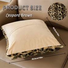 Cheetah Print Faux Fur Fluffy Pillowcases,Pl 11ush Soft Throw Pillow Covers, Fuzzy Decorative Leopard Print Pillow Cases, Furry Brown Leopard Cushion Covers For Couch Sofa-18x18 Inch Set Of 2,18inchx18inch(Packof2),BrownLeopardPrint - BrownLeopardPrint - Xem 8