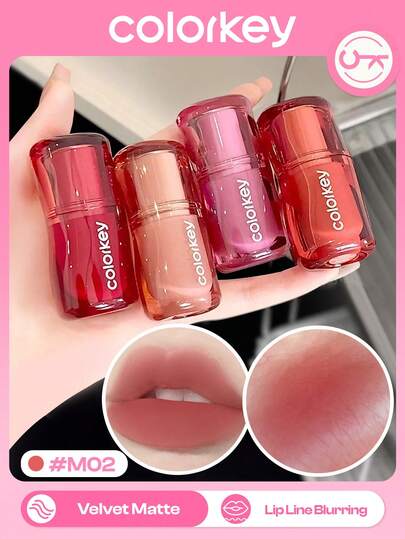 COLORKEY クリーミーベルベットリップグロス、高発色長持ちフォーミュラ、しわを軽減、リップケア&メイクアップ、ウィメンズビューティーブランド、秋冬向け、Y2Kレトロファッション、誕生日ギフト、パーティーメイク、ウェディングブライダル、バレンタインデー
