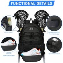 An Essential Hockey Storage Bag For Outdoor Playing, With A Stable And Fixed Rod And Independent Shoe Compartment, And A Breathable Design With Large Capacity, Making It An Excellent Gift For Friends Who Love Playing