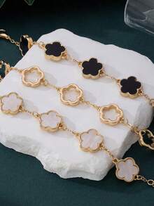 Bộ 3 vòng tay hạt cườm cổ điển họa tiết hoa thanh lịch - Cỏ năm lá - Xem 4