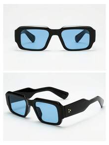 1副男士方形厚框高品质个性化简约时尚眼镜，适合旅行、休闲、派对、海滩、日常装饰