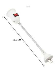 Socket Flexible Ajustable Para Foco E27 Con Enchufe Clavija - Blanco - Ver 2