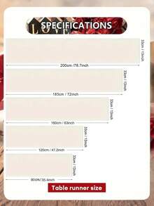 1 pièce Chemin de table, Chemin de table de la Saint-Valentin, Chemin de table imprimé de cœurs rouges à carreaux de buffle et de roses pour la Saint-Valentin, Anniversaire, Banquet de mariage, Décoration de table romantique, Décoration de table à manger