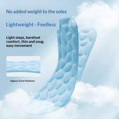 4D Comfortable Latex Massage Insoles, Breathable Sweat-Absorbing Anti-Odor Shock-Absorbing Insoles For Men And Women