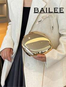 Bucket Bag With Rhinestone Decoration, Safety Cord Design, Elegant Casual Design, Party Bag With Faux Pearls, Glamorous Dinner Bag, Elegant, Exquisite, Understated Luxury With Rhinestones For Party Girl, Woman, Bride, Perfect For Party, Dinner/Banquet, Christmas Party Dress, Perfectly Matches New Year's Eve Outfit, Excellent Matches Women's Party Dresses - 金色 - 查看 2