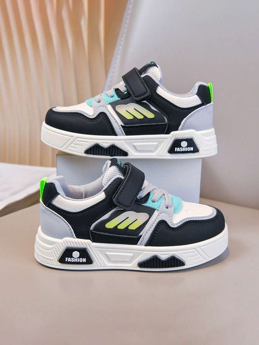 1 Pair Comfortable, Lightweight, Soft-Sole, Shock-Absorbing Children's Casual Running Shoes, Suitable For Indoor And Outdoor Wear, Spring/Autumn - Black - View 1