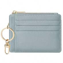 Sodsay Card Case Slim Front Pocket Wallet For Women Credit Card Holder With Keychain - Smooth Blue Classic - View 1