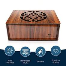 Premium Wood Hard MDF Tea Storage Box Organizer (Brown) -Friendly Multi-Functional Drative Box 9 Compartments For Assorted Variety Of Tea Bags And Small Items - Brown2 - View 4