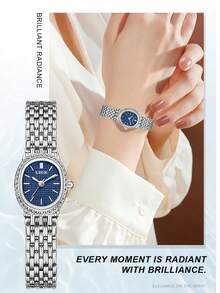 LIGE Fashion Ladies Casual Watch Waterproof Pointer Quartz Watch Elegant Business Watch - Silver - View 6