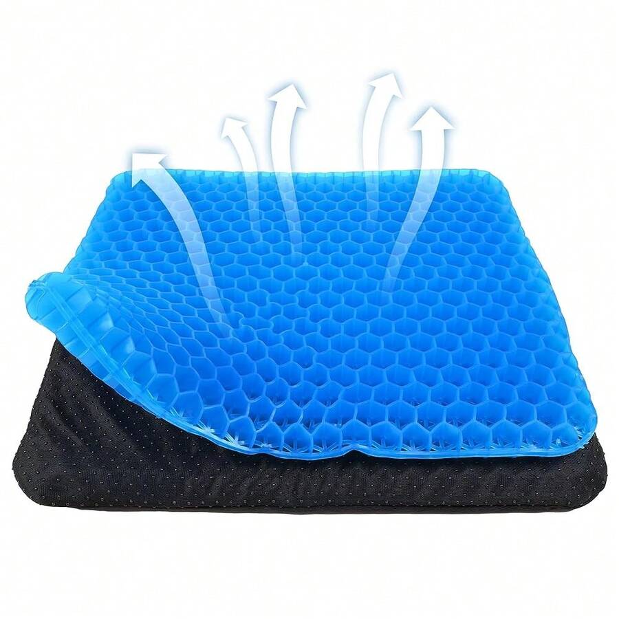 Yimiyaa Gel Seat Cushion, Double Thick Egg Gel Cushion For Pressure Pain Relief, Breathable Wheelchair Cushion Chair Pads For Car Seat Office Chair Blue,Blue - Blue - View 1