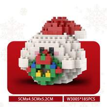 1 Box Christmas Series Building Blocks Toy + Santa Claus, Christmas Tree, Reindeer Building Block Decor Toy + Micro Particle Assembly Decor + Educational Building Blocks Toy - Multicolor - View 29