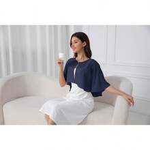 Chiffon Shawl Wraps Shrug For Evening Dress Wedding Cape Cover Up - Navy - 查看 5