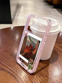 Customized TPU Pink Bumper Transparent Phone Case, Personalized Creative Gift For Cute Kids, Family, Landscape, Anniversary, Pets, Compatible With IPhone 13/14/15/16/17/17 Pro Max, Valentine's Day Customized Phone Case, Valentine's Day Gift