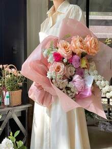 38张/套 柔软花束包装纸 半透明牛奶棉衬纸 礼品包装材料 婚礼 情人节用品 - 彩色 - 查看 11