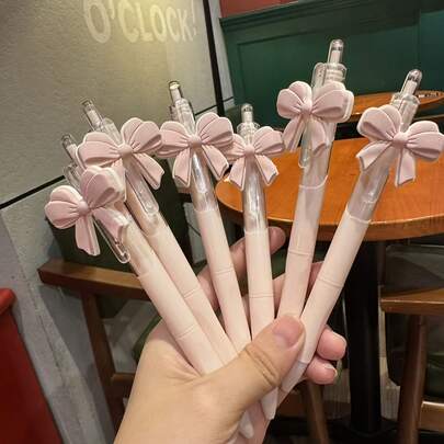 10pcs Bowknot Ballpoint Pens, Cute Pink Bowknot Design, Party Favors, Gift Pens, Party Supplies