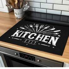 (Best Seller!!!) 1pc Flat Stove Protector Mat, Rubber Non-Slip Heat Resistant Kitchen Utensil Pad, Suitable For Induction Cooktop, Glass Stove, Multi-Purpose Scratch Guard, Also Can Be Used As Mouse Pad For Oven, Washing Machine, Dryer And Kitchen Decor. - Multicolor - View 12