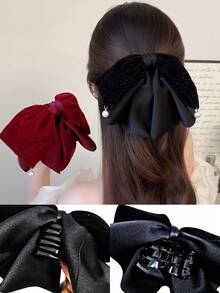 优雅双面蝴蝶结泡泡发夹，蓬松网状设计，增添蓬松感，打造公主风发型，涤纶（聚酯纤维）和亚克力材质，新款季节限定爪夹发夹，适合上学、大学、学院风等场合，可爱又实用，是理想的发饰之选。