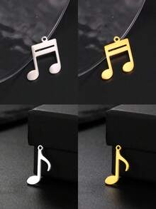 AMAXER 3pcs/Set Stainless Steel Music Note Pendant, Suitable For Handmade Necklace, Bracelet, DIY Jewelry Making, Holiday Gift, Wholesale - Simple Series - View 1