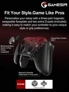 GameSir G7 Pro Gamepad, compatible con Series X/S, autorizado oficialmente por Microsoft, equipado con base de carga, adecuado para One, PC y sistemas Android. Admite tres modos de conexión, equipado con joystick TMR de resistencia magnética, giroscopio de seis ejes, disparadores de microinterruptor de efecto Hall, cuatro botones adicionales, frecuencia de sondeo de 1000Hz, batería recargable de 1200mAh, cuatro motores de vibración, agarre de textura de goma, color blanco mecánico. - G7 Pro - Ver 9