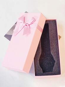 1pc Fashionable Rectangular Creative Watch Storage Box, Gift Box With Bow Bracelet And Lipstick Packaging