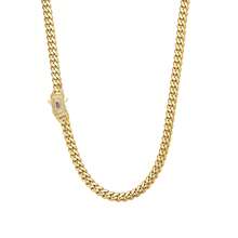 14mm Gold Cuban Link Chain And Bracelet Set 14K Gold Plated - 316L Stainless Steel Never Tarnish Waterproof With Vacuum Iced Diamond S Logo Clasp, Hip Hop Necklace & Bracelet Combo - Nhiều màu - Xem 47