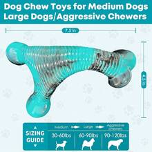 Dog Chew Toy For Aggressive Chewers, Indestructible Tough Dog Toys For Large/Medium/Super Chewer Dogs,DarkBlue - Xanh đậm - Xem 5