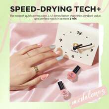 Modelones Nail Polish Set 6 Colors Green Blue Nude Glitter Nail Polish Kit Quick Dry Finger Mini Bulk Manicure DIY Nail Art Salon Home Gifts For Women Girls - ColorA - 查看 5