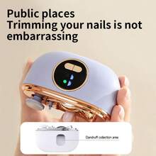 1pc Rechargable Portable Handheld Multifunctional Nail Clippers, Smart Electric Nail Clipper With Anti-Pinch, Nail Polishing, Illumination, Color Box Packaging, Great Gift Ideas For Christmas And Valentine's Day