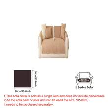 1pc Modern Minimalist Warm Solid Color Plush Sofa Cover, Pet-Friendly, Versatile And Comfortable Sofa Pad, Suitable For Home, Bedroom, Living Room, Office, Home Decor, Fits 1/2/3/4 Seater Sofa - Khaki - View 14