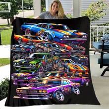 1PC 280gsm Fall Blanket Halloween An F1 Illustrated Print Blanket: Warm And Comfortable, Multi-Purpose For All Seasons - Perfect For Home Use, Outdoor Picnics, Camping, Car Travel, Sofa Decor, Or As A Gift For Friends - Nhiều màu 5 - Xem 8