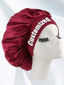 Personalized Custom Text Silk Hair-Like Soft Sleep Hat, Wide-Brim High Elasticity Head Cover, Beauty Shampoo Cap, Hair Protection Headband, Ladies Sleep Cap, Gift For Wife And Best Friend. - Multicolor - View 16