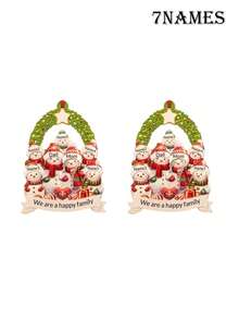 Custom Christmas Ornaments With Name, Personalized Christmas Tree Decorations, Customized 2-8 Names Ornaments, Customizable Christmas Decorations, Diy Ornaments, Christmas, Indoor, Outdoor, Garden, Anniversary, Snowman Family, Christmas Tree Ornaments, Room Decor, Mom, Dad - Style B - View 18