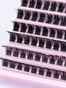 120pcs Thick Individual Cluster Lashes, Curled Eyelash Cluster, Thick Soft Cluster Lashes, 3D Soft False Lashes, DIY Makeup Design At Home - Black - View 4