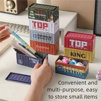 复古迷你工业风可叠放收纳盒，小型多功能铁盒，创意家居装饰首饰盒