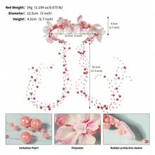 1pc Shiny Bohemian Polyester Beaded Headband, Suitable For All Seasons - Baby Pink - View 5