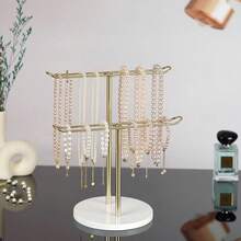 2-Tier Jewelry Organizer Rack, Holds Rings, Necklaces, Bracelets, Headbands, Watches, Glasses, Displays Accessories. Multi-Functional Storage Rack For Headbands, Jewelry, Rings, Necklaces, Watches, Bracelets, Ideal For Bedroom, Dorm, Women's Accessories - Multicolor - View 5