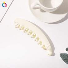 Qiyue PC Matte Banana Clip Vertical Clip Elegant High Ponytail Fixing Tool Claw Clip Hair Clip Shark Clip - PC13cm香蕉夾-磨砂黑色 - 查看 9