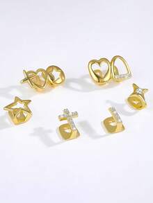 6 Pcs Tooth Grillz Golden For Your Teeth Punk Single Grills For Men Women Hip Hop Rapper Accessories ﻿ - Multicolor - View 7