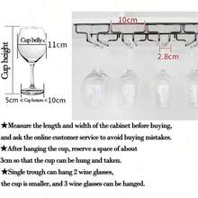 YSoporte para Copas de Vino Soporte para Copas de Vino Colgante Acero Inoxidable Cromado Debajo del Gabinete Soporte para Vasos de Vino para Barra de Cocina Casera Negro - 34,5 x 28 cm/13,6 x 11 pulgadas - Ver 3