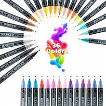 36 Colors Dual Tip Acrylic Paint Pens Markers, Premium Acrylic Paint Markers Stocking Stuffers For Rock, Wood, Fabric, Glass, Canvas, Ceramic, Christmas Gifts For Teens DIY Crafts Art Supplies. - 36色/套 - 查看 7