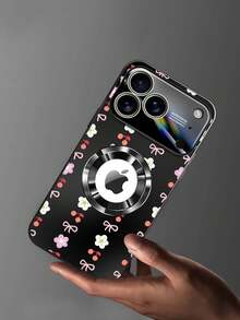 High-Quality Mobile Phone Case With Magnetic Closure For IPhone 17 Pro Max And 17 Air In CD Design With Full Screen Protection And Cute Cherry Blossom Bow. - Silver - View 3