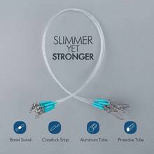 10/20 piezas fluorocarbono lnea lder de pesca con kits giratorios para conectar seuelos o anzuelos, lnea de pesca de alta resistencia para agua dulce salada